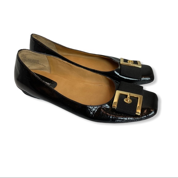 NATURALIZER Black Patent Leather Buckle Flats - Picture 2 of 6